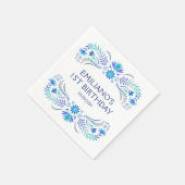 Serviette En Papier Mariage de douche Fiesta Blue Anniversaire (Coin)