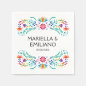 Serviette En Papier Mariage de douche Fiesta Floral (Devant)