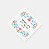 Serviette En Papier Mariage de douche Fiesta Floral (Coin)
