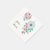 Serviette En Papier Mariage de Dreamcatcher en plumes de la tribu Boho (Coin)