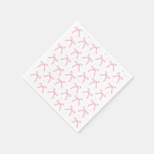 Serviette En Papier Mariage de Fête d'Anniversaire à Rubans Roses (Coin)