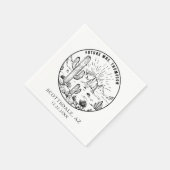 Serviette En Papier Mariage de Fête des mariées du désert de Monogramm (Coin)