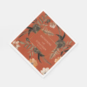 Serviette En Papier Mariage de feuillage de chute en terre cuite orang (Coin)