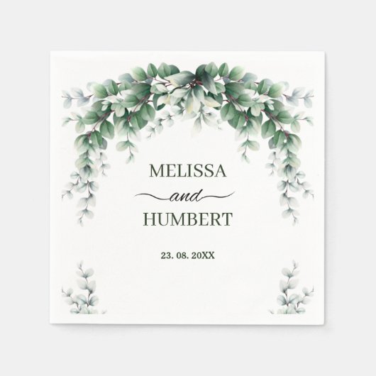 Serviette En Papier Mariage de feuillage de serres Eucalyptus (Devant)