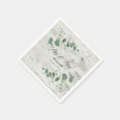 Serviette En Papier mariage de feuillage en bois blanc eucalyptus (Coin)