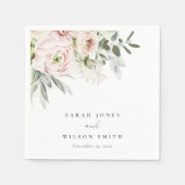 Serviette En Papier Mariage de feuillage Eucalyptus Pink (Devant)