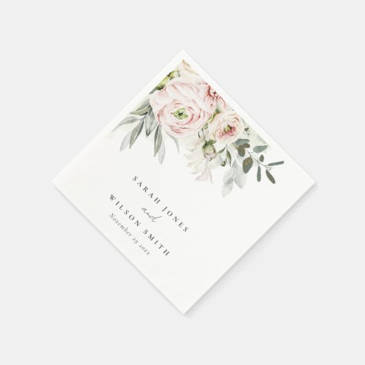 Serviette En Papier Mariage de feuillage Eucalyptus Pink (Coin)