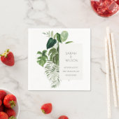 Serviette En Papier Mariage de feuillage tropical moderne Palm Green (En situation)