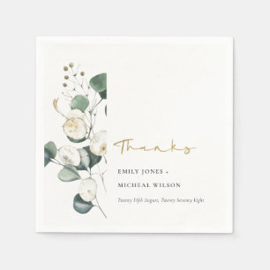 Serviette En Papier Mariage de feuillage vert rustique Eucalyptus