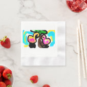 Serviette En Papier Mariage de flamants roses (En situation)