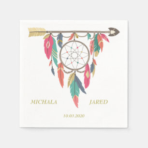 Serviette En Papier Mariage de flèche Dreamcatcher