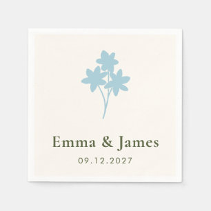 Serviette En Papier Mariage de Fleur de Champ Personnalisée Rustique