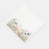 Serviette En Papier Mariage de Fleur sauvage couleur bleu-Dusty (Coin)