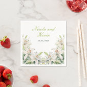 Serviette En Papier Mariage de fleurs blanches (En situation)