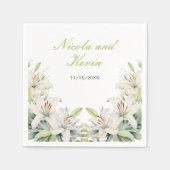 Serviette En Papier Mariage de fleurs blanches (Devant)