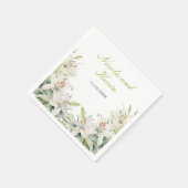 Serviette En Papier Mariage de fleurs blanches (Coin)