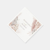 Serviette En Papier mariage de fleurs boho (Coin)
