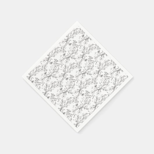 Serviette En Papier Mariage de fleurs botaniques classiques (Coin)