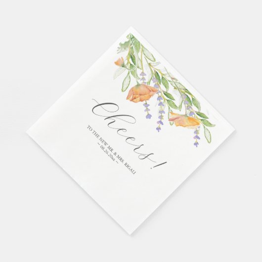 Serviette En Papier Mariage de fleurs botaniques serviettes (Coin)