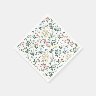 Serviette En Papier Mariage de fleurs colorées Whimsical