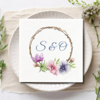 Mariage de fleurs d'anémone aquarelle