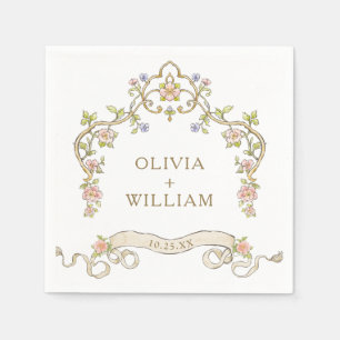 Serviette En Papier Mariage de fleurs de Bohême Vintages