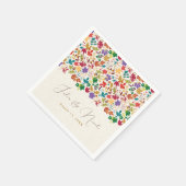 Serviette En Papier Mariage de fleurs de prés pourpre jaune moutarde d (Coin)