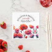 Serviette En Papier Mariage de fleurs de Red Poppies (En situation)