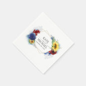 Serviette En Papier Mariage de fleurs de tournesol jaune automne (Coin)