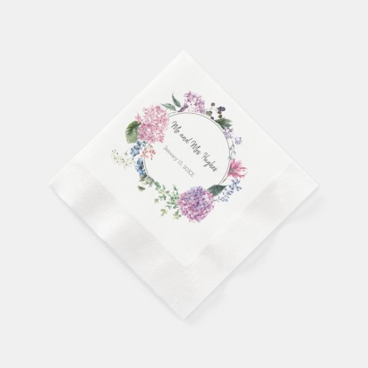 Serviette En Papier Mariage de fleurs d'hibiscus blanc (Coin)