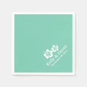 Serviette En Papier Mariage de fleurs d'Hibiscus vert de la Monnaie tr (Devant)