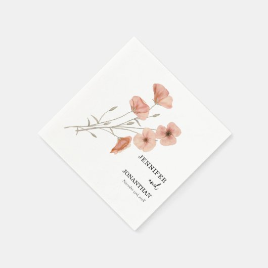 Serviette En Papier Mariage de fleurs d'oranges (Coin)