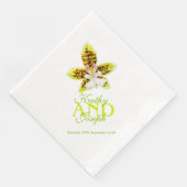 Serviette En Papier Mariage de fleurs d'orchidées peint serviettes en  (Coin)