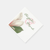 Serviette En Papier Mariage de fleurs du sud de Magnolia | Rose et bla (Coin)
