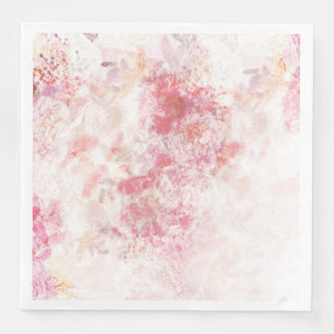 Serviette En Papier Mariage de fleurs rose de printemps romantique