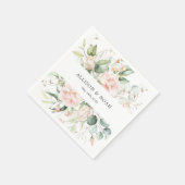 Serviette En Papier Mariage de fleurs rose vif (Coin)