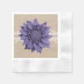 Serviette En Papier Mariage de fleurs Rustique Burlap Lavender (Devant)