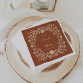 Serviette En Papier Mariage de fleurs rustiques en terre cuite