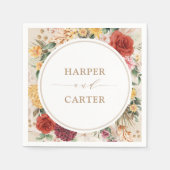 Serviette En Papier Mariage de fleurs tropicales Boho Pampas (Devant)