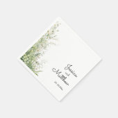 Serviette En Papier Mariage de fleurs vertes Dusty (Coin)