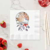 Serviette En Papier Mariage de fleurs violet rouge bleu rose (En situation)