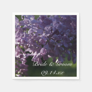 Serviette En Papier Mariage de fleurs violettes Lilac
