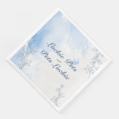 Serviette En Papier Mariage de flocons de neige bleu Icy (Coin)