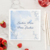 Serviette En Papier Mariage de flocons de neige bleu Icy (En situation)