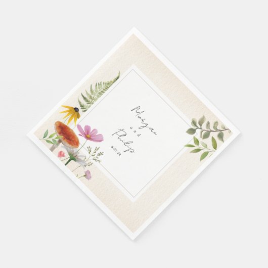 Serviette En Papier Mariage de forêt botanique Napkins (Coin)