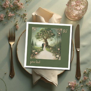 Serviette En Papier mariage de forêt médiévale Whimsical vert