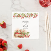 Serviette En Papier Mariage de fraises d'aquarelle (En situation)