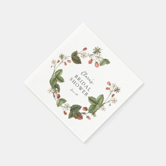 Serviette En Papier Mariage de fraises sauvages (Coin)