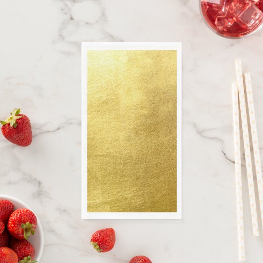 Serviette En Papier Mariage de frontière blanc or métallique (En situation)