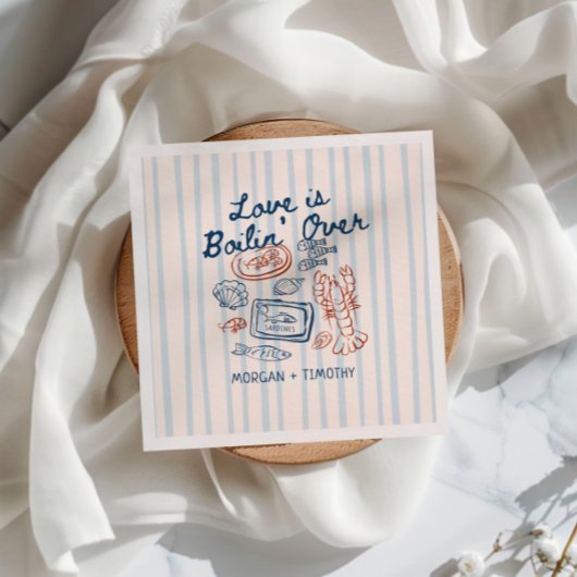 Serviette En Papier Mariage de fruits de mer 'L'amour déborde'